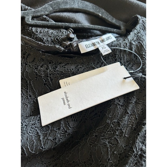 Elizabeth James Dress Women Size XS Black Lace Sheath Sleeveless Mini Button NWT - Picture 4 of 11